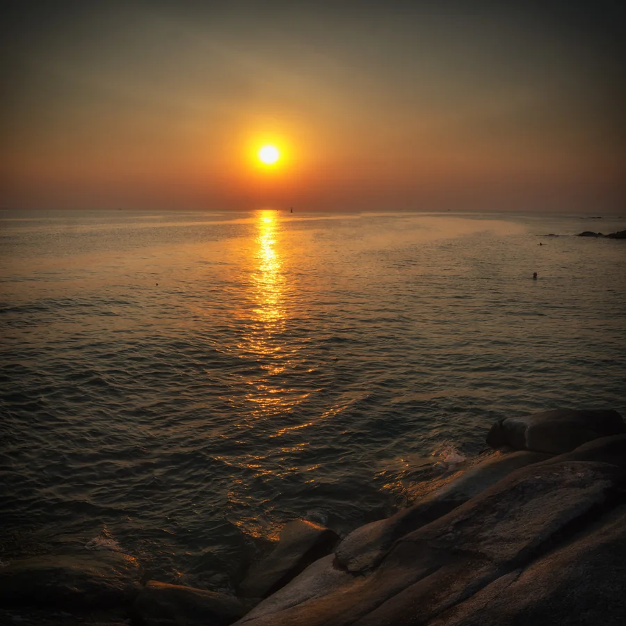 Sunset over the Gulf of Thailand at Hua Hin